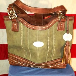 LikeNew Large Green suede purse